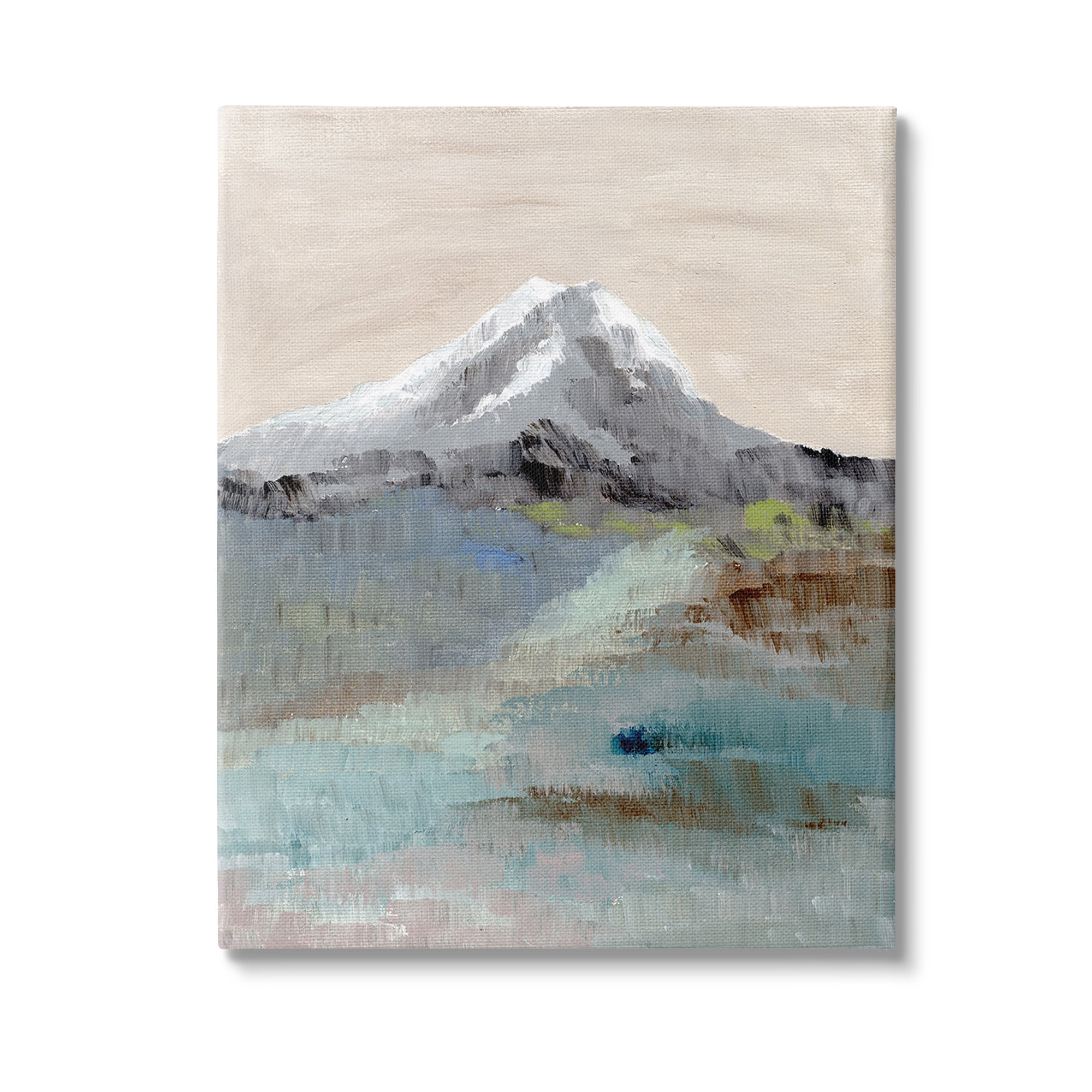 Stupell Industries Brushed Abstract Volcano Landscape Painting Gallery Wrapped Canvas Art Print Wall Art, 36 x 48