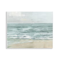 Stupell Industries Brushed Beach Waves Landscape Painting Unframed Art Print Wall Art, 14 x 11