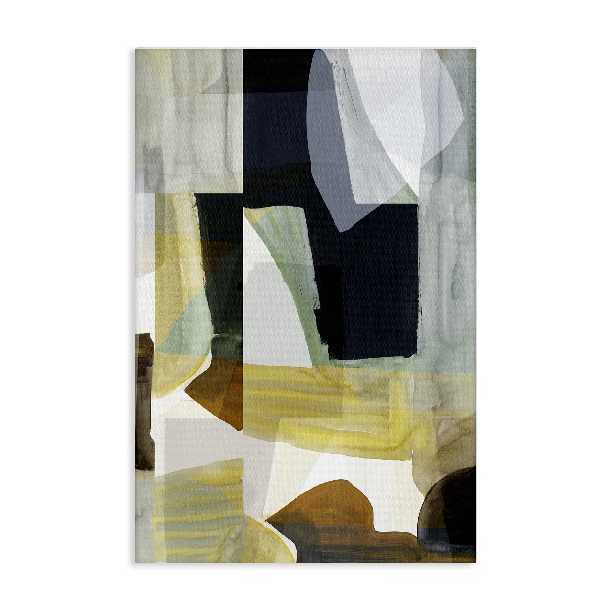 Stupell Industries Brushed Blocked Abstraction Abstract Painting Wrapped Canvas Art Print Wall Art, 24 x 36