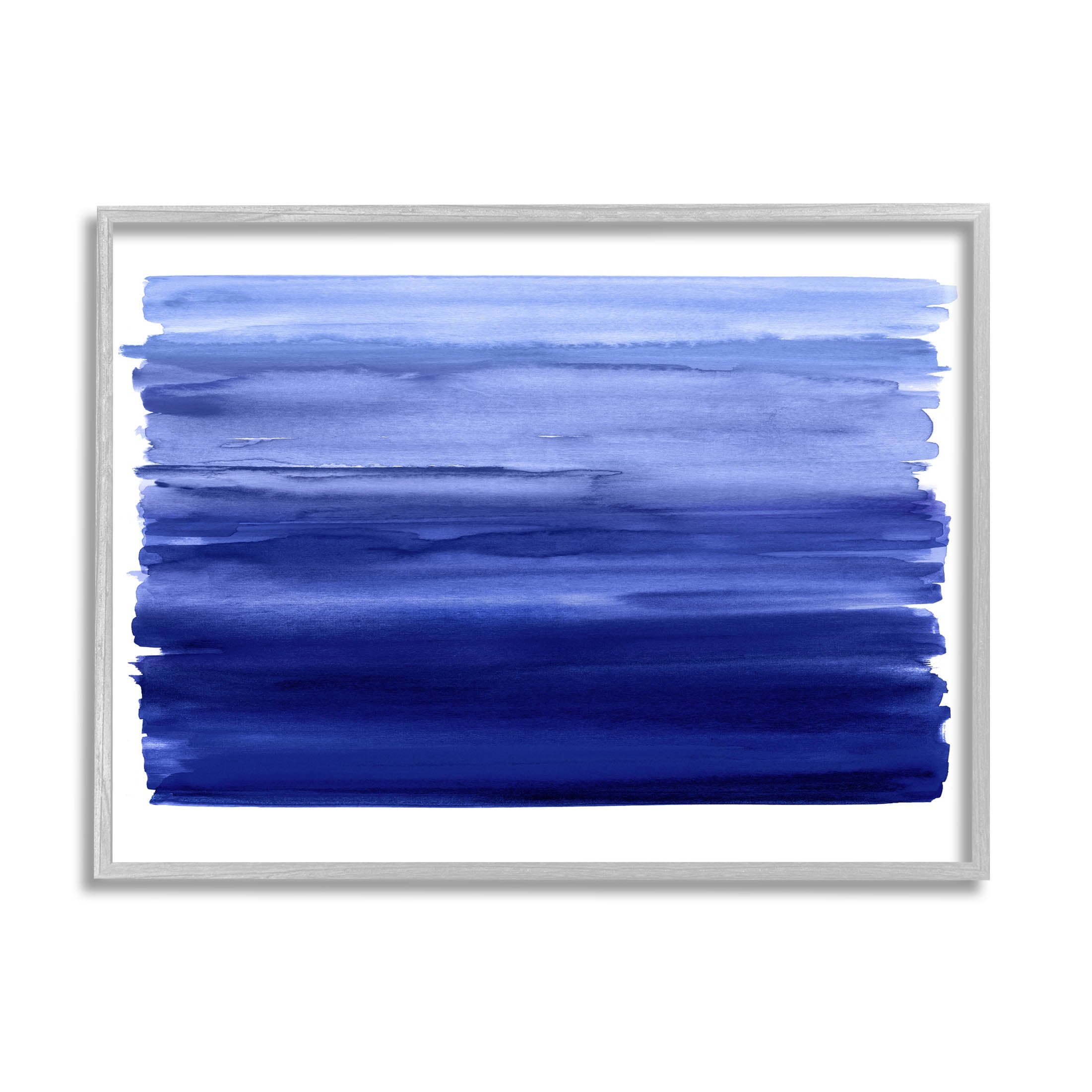 Stupell Industries Brushed Blue Gradient Form Graphic Art Gray Framed Art Print Wall Art, Design by Allie Corbin