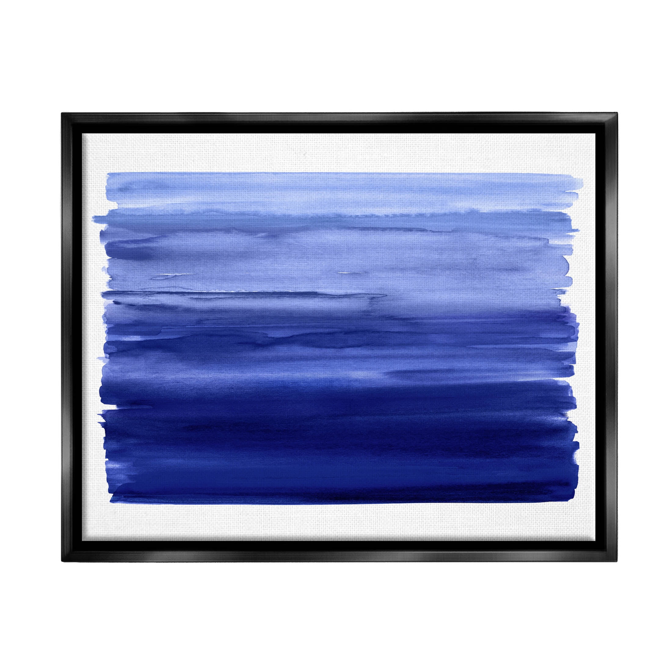 Stupell Industries Brushed Blue Gradient Form Graphic Art Jet Black Floating Framed Canvas Print Wall Art, Design by Allie Corbin