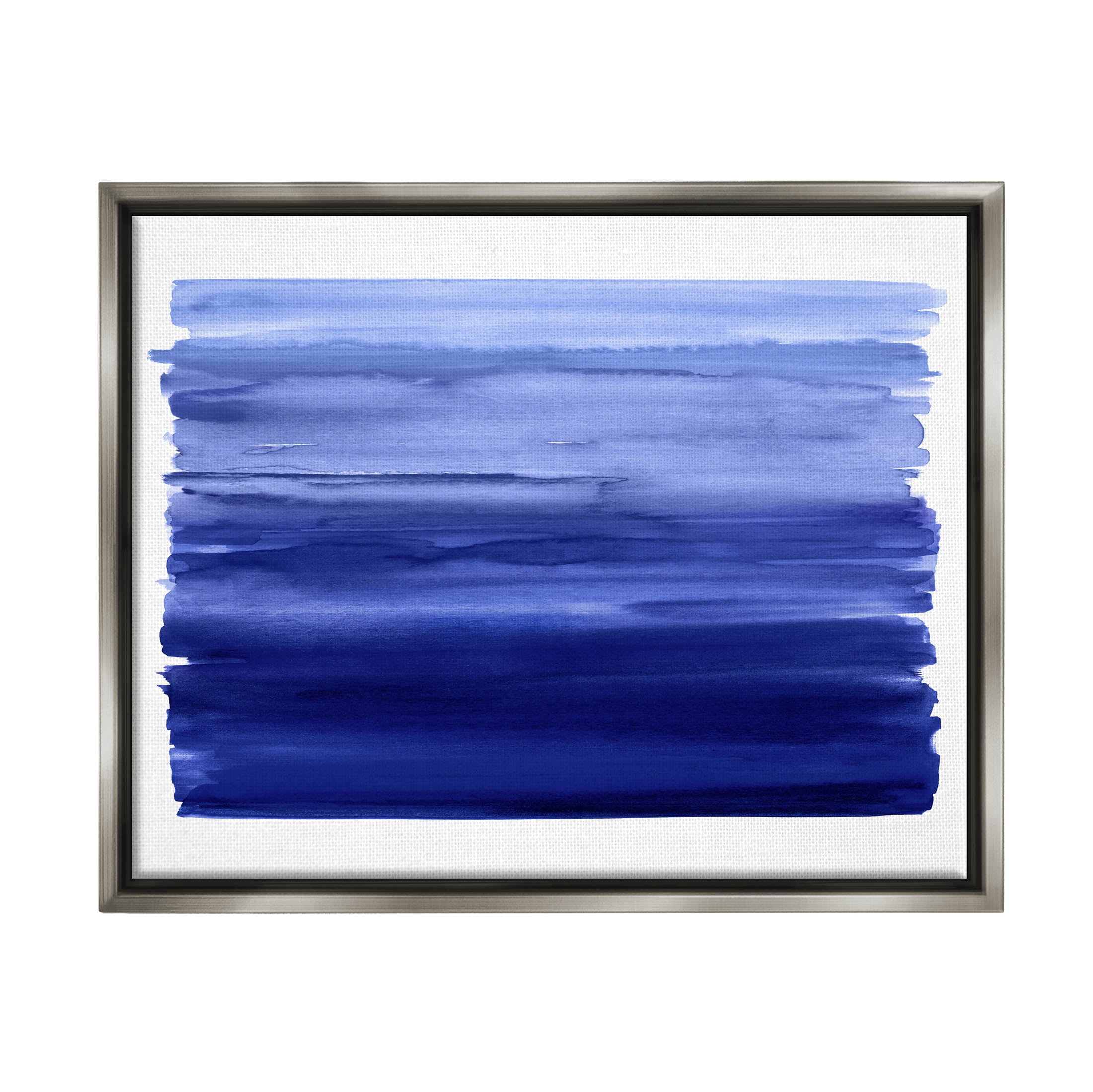 Stupell Industries Brushed Blue Gradient Form Graphic Art Luster Gray Floating Framed Canvas Print Wall Art, Design by Allie Corbin