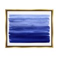 thumbnail image 1 of Stupell Industries Brushed Blue Gradient Form Graphic Art Metallic Gold Floating Framed Canvas Print Wall Art, Design by Allie Corbin, 1 of 6
