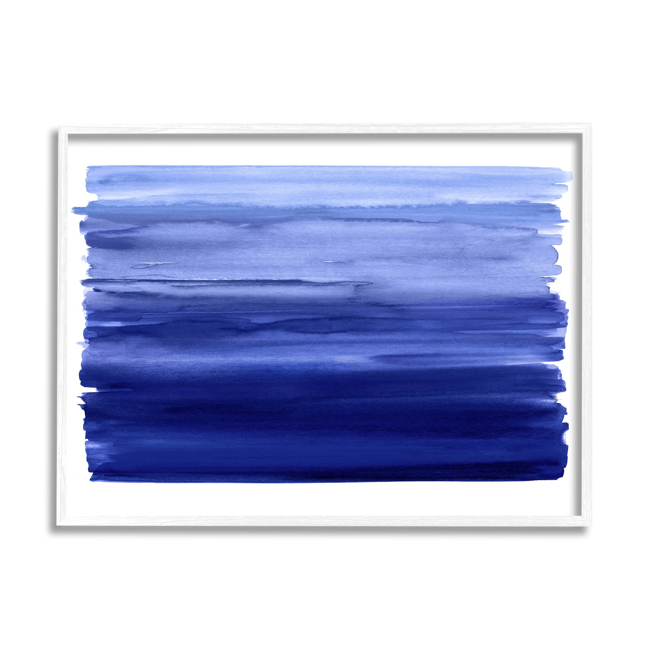 Stupell Industries Brushed Blue Gradient Form Graphic Art White Framed Art Print Wall Art, Design by Allie Corbin