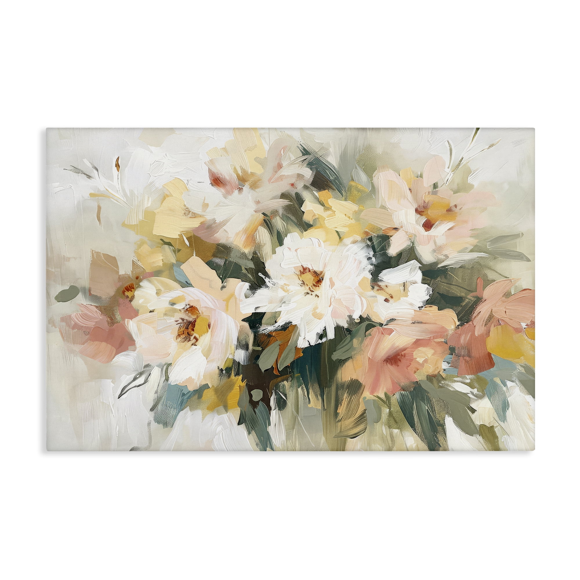 Stupell Industries Brushed Bouquet Blooms Plants & Flowers Painting Wrapped Canvas Art Print Wall Art, 45 x 30