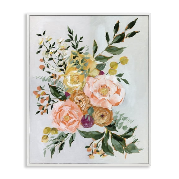 Stupell Industries Brushed Bundle of Flowers White Framed Giclee Art design by Annie Quigley, 30 x 24