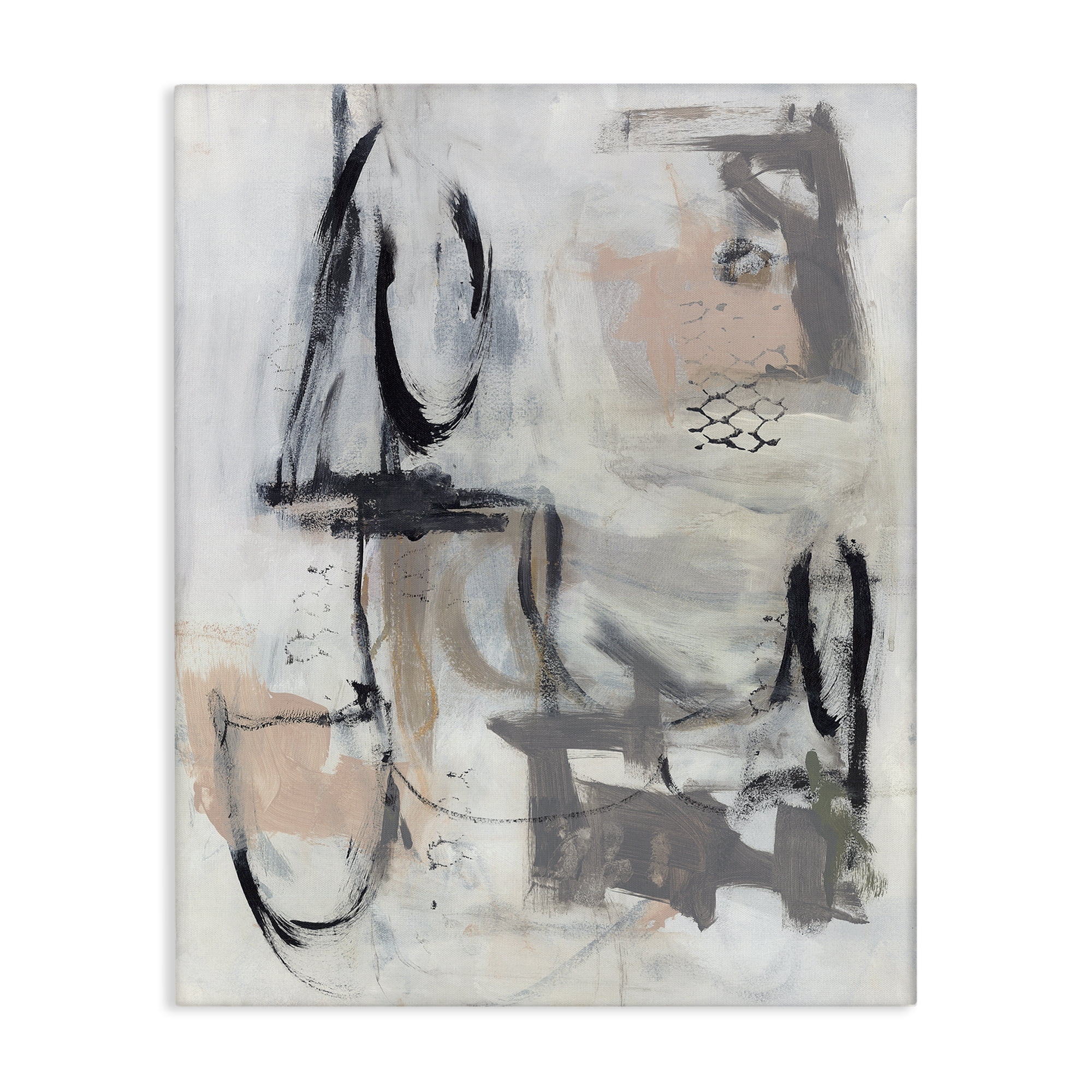 Stupell Industries Brushed Collage Abstract Abstract Painting Wrapped Canvas Art Print Wall Art, 16 x 20