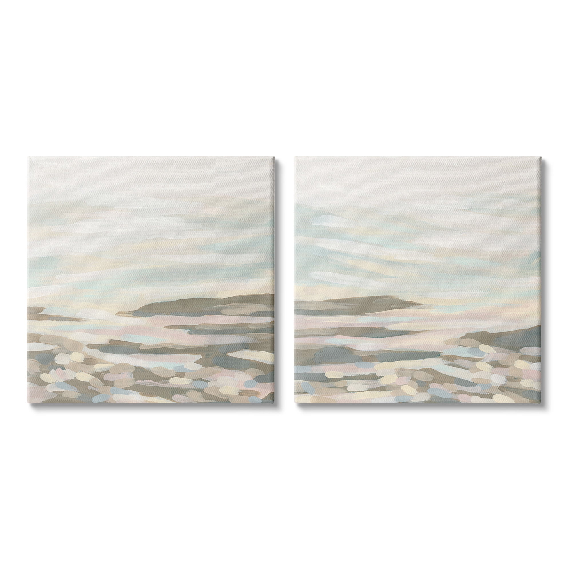 Stupell Industries Brushed Desert Landscape Abstract Painting Gallery Wrapped Canvas Art Print Wall Art, 24 x 24, Set of 2