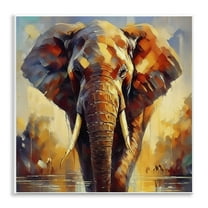 Stupell Industries Brushed Elephant Portrait Animals Painting Unframed Art Print Wall Art, 12 x 12