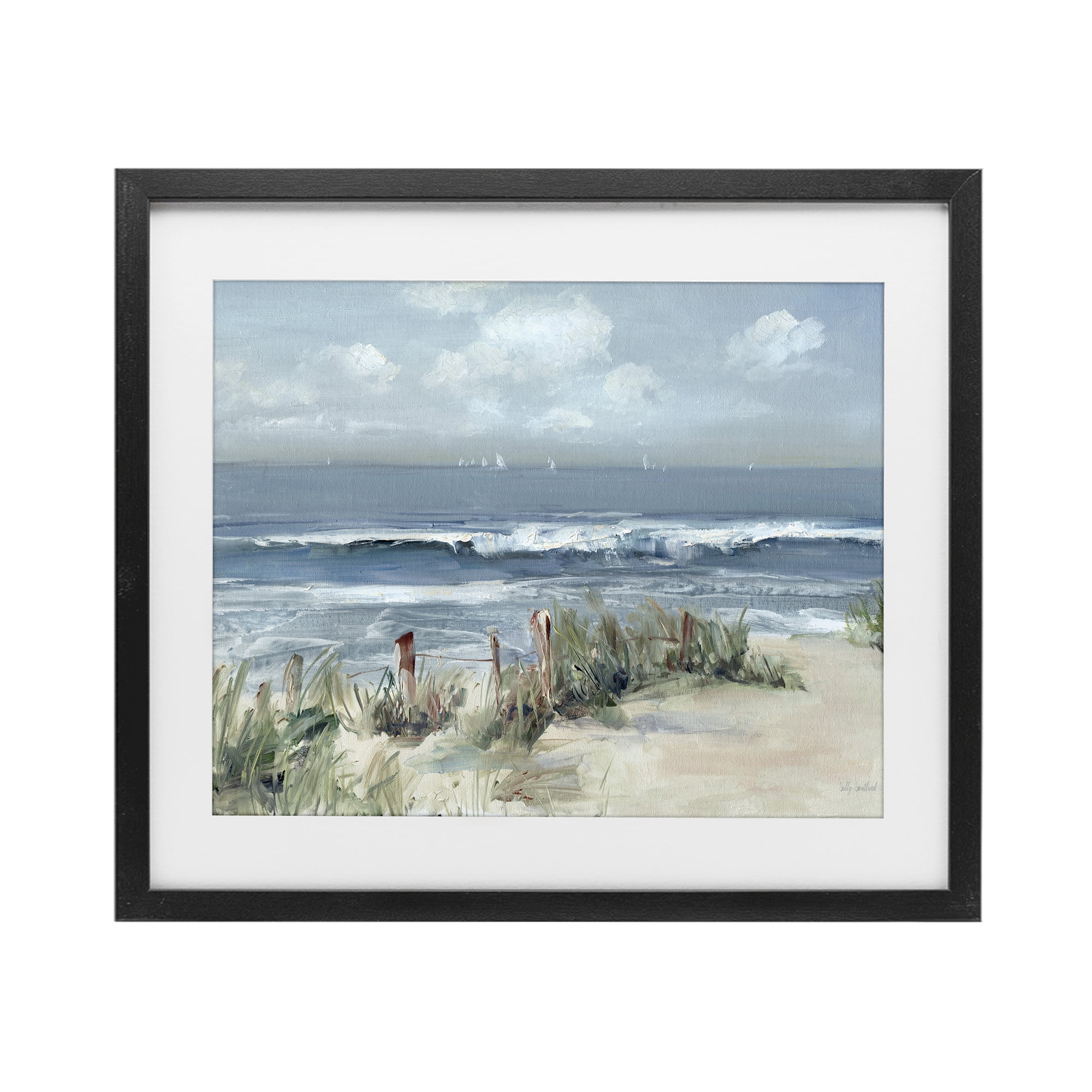 Stupell Industries Brushed Expression of Coast Black Framed Print Under Glass, design by Sally Swatland