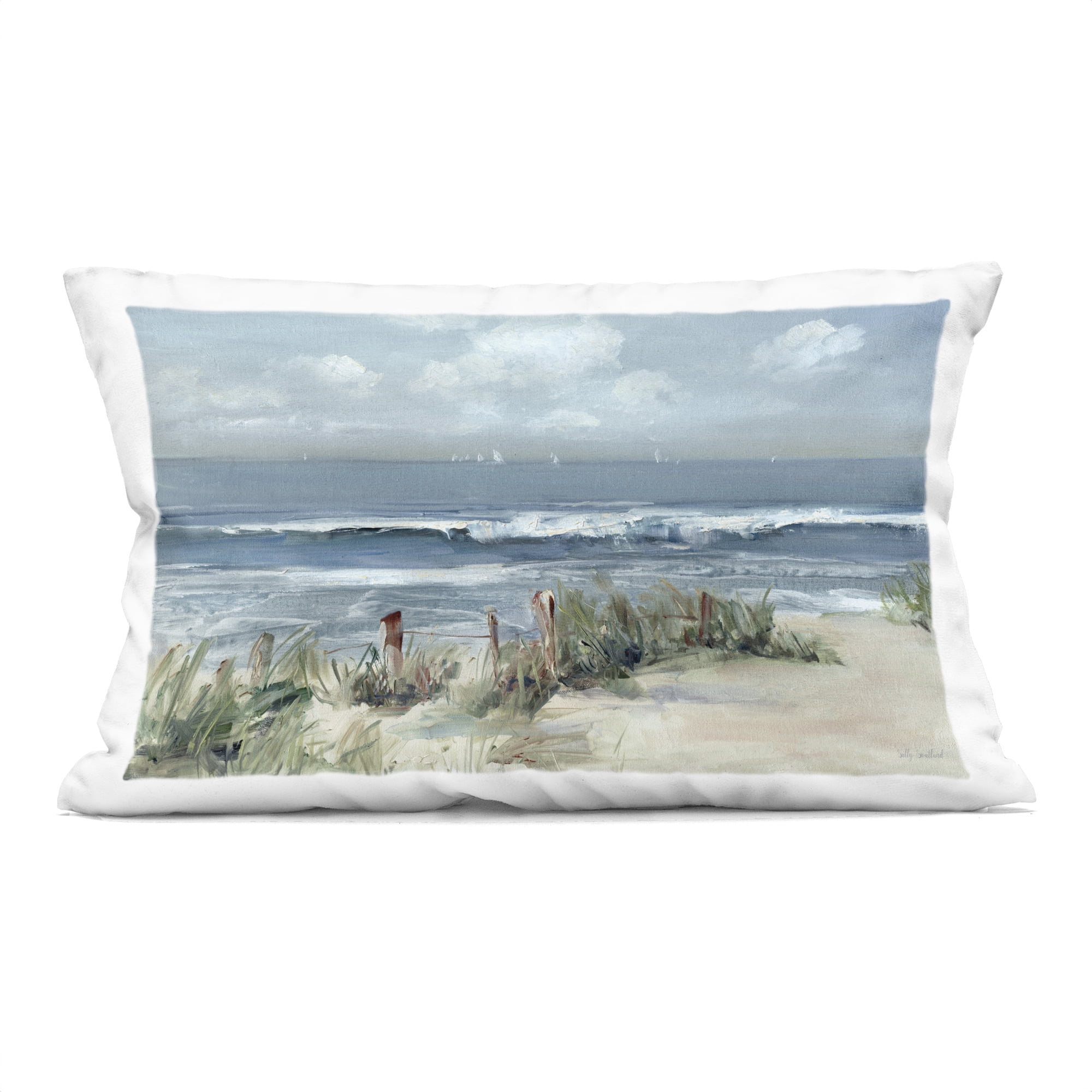 Stupell Industries Brushed Expression of Coast Decorative Printed Throw Pillow, design by Sally Swatland, 14 x 7 x 20