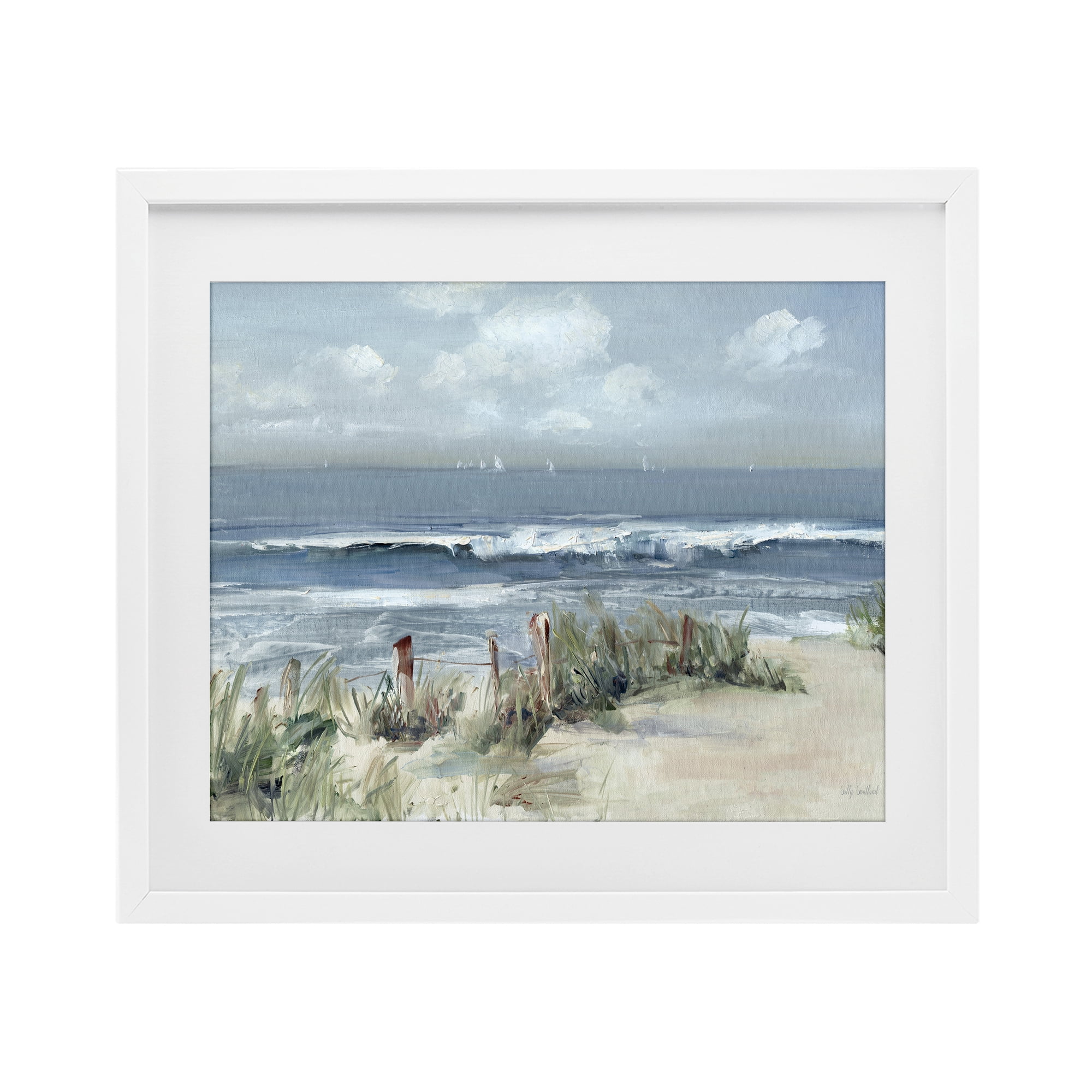 Stupell Industries Brushed Expression of Coast White Framed Print Under Glass, design by Sally Swatland