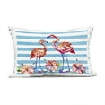 thumbnail image 1 of Stupell Industries Brushed Flamingos & Hibiscus Outdoor Printed Pillow design by Paul Brent, 14 x 7 x 20, 1 of 6