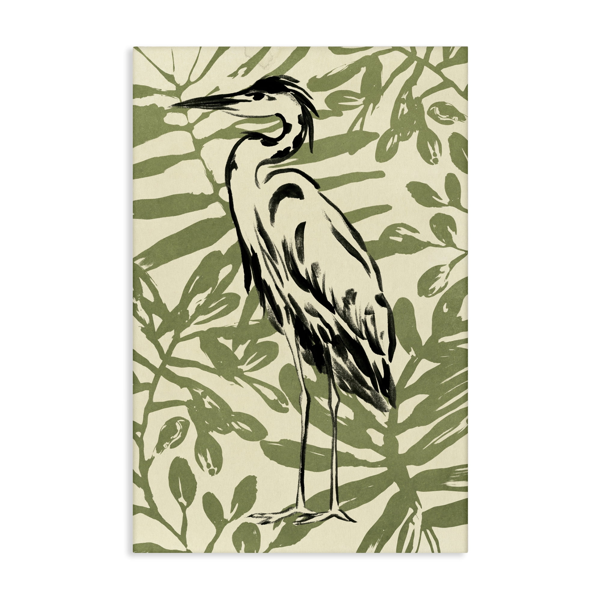Stupell Industries Brushed Heron Portrait Animals & Insects Painting Gallery Wrapped Canvas Art Print Wall Art, 24 x 36