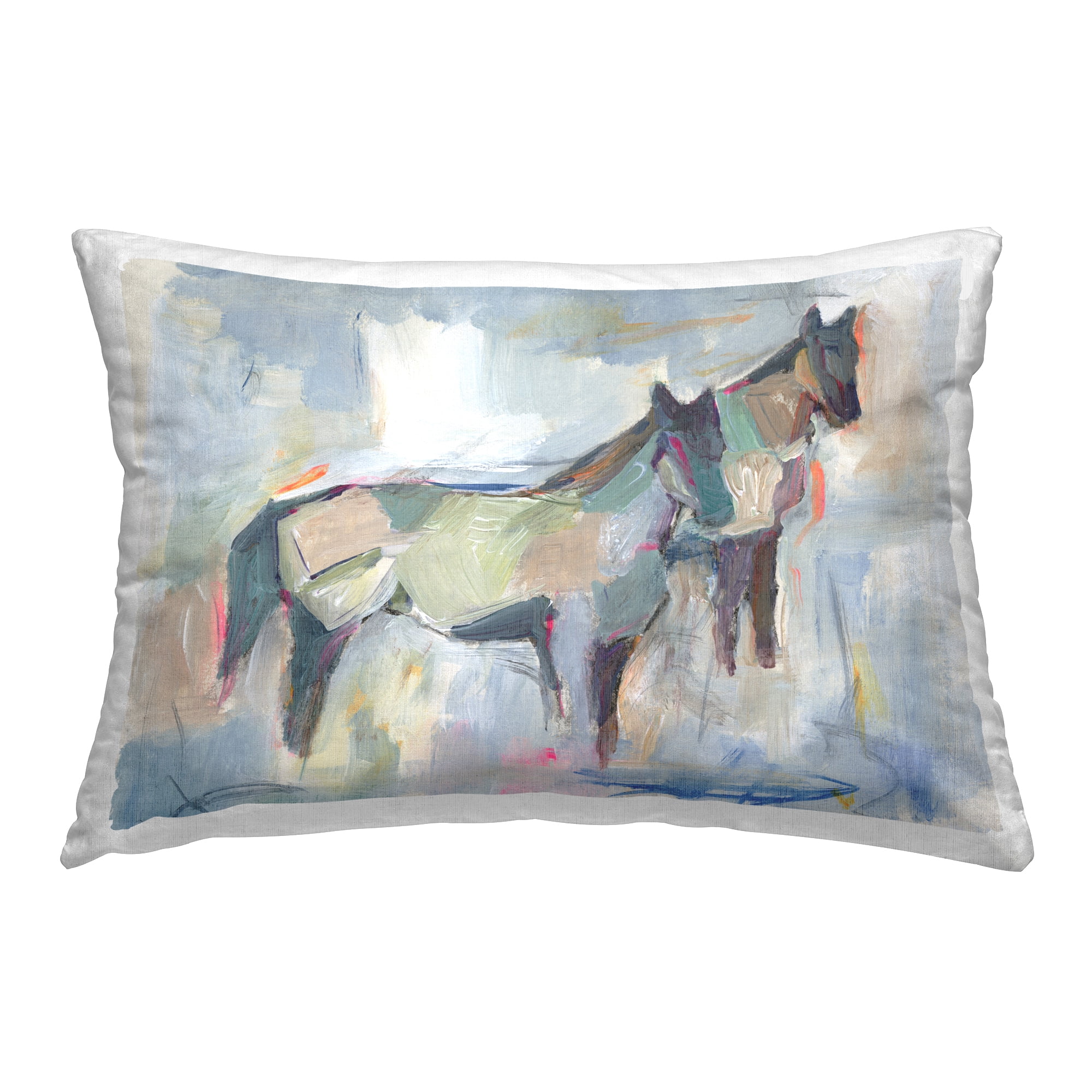 Stupell Industries Brushed Horses on Pastel Decorative Printed Throw Pillow Design by Ethan Harper .