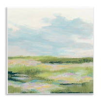 Stupell Industries Brushed Meadow & Sky Landscape & Nature Painting Unframed Art Print Wall Art, 12 x 12