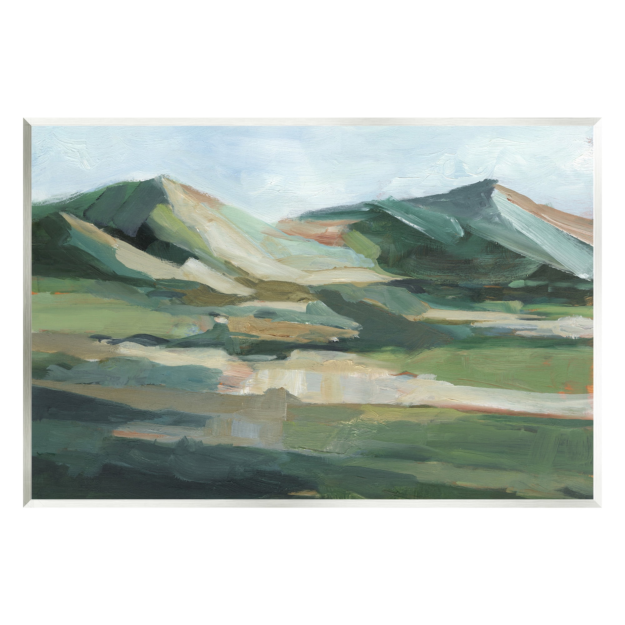 Stupell Industries Brushed Mountain Peaks Landscape Painting Unframed Art Print Wall Art, 19 x 13
