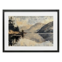 Stupell Industries Brushed Mountain Reflection Black Framed Print Under Glass design by LSR Creative Studio, 14 x 20