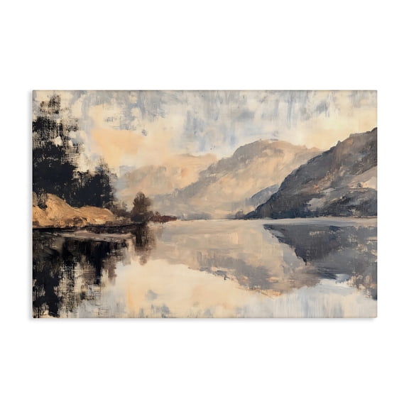 Stupell Industries Brushed Mountain Reflection Canvas Wall Art design by LSR Creative Studio, 16 x 24