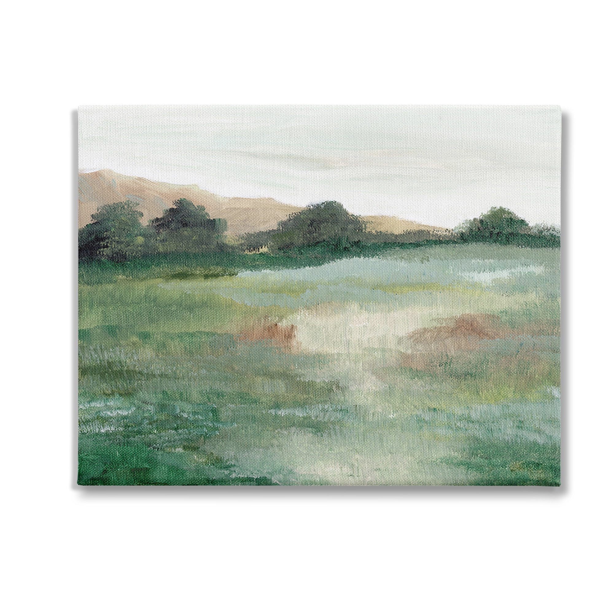 Stupell Industries Brushed Mountain Valley Landscape Painting Gallery Wrapped Canvas Art Print Wall Art, 30 x 24
