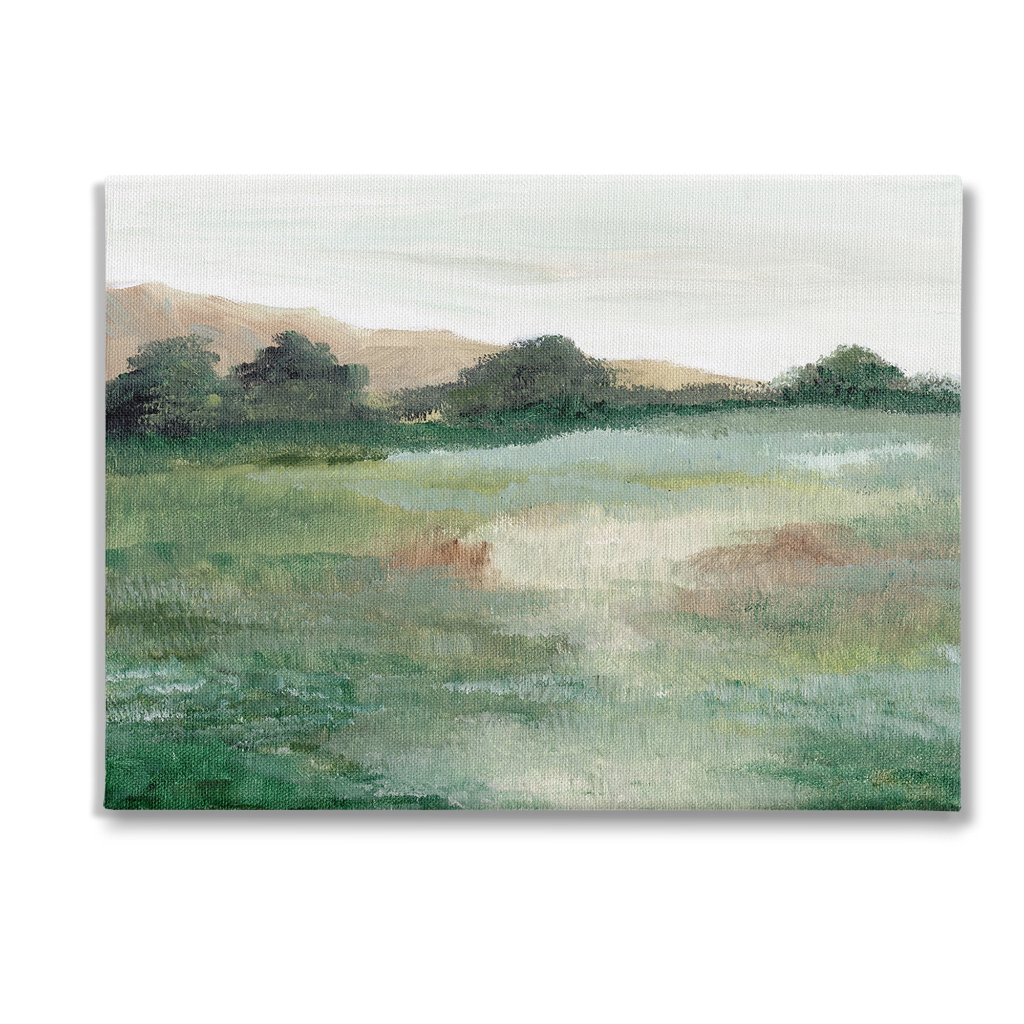 Stupell Industries Brushed Mountain Valley Landscape Painting Gallery Wrapped Canvas Art Print Wall Art, 40 x 30