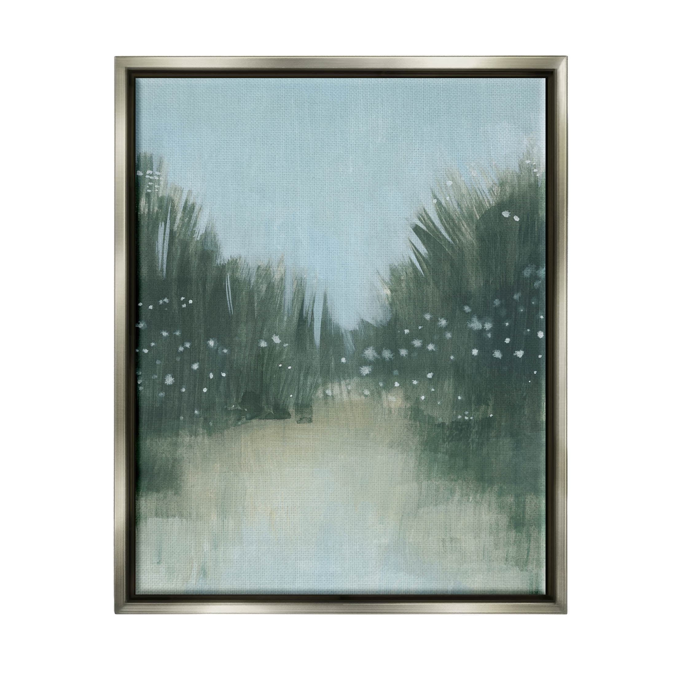 Stupell Industries Brushed Nature Grasses Scene Painting Luster Gray Floating Framed Canvas Print Wall Art, Design by Grace Popp