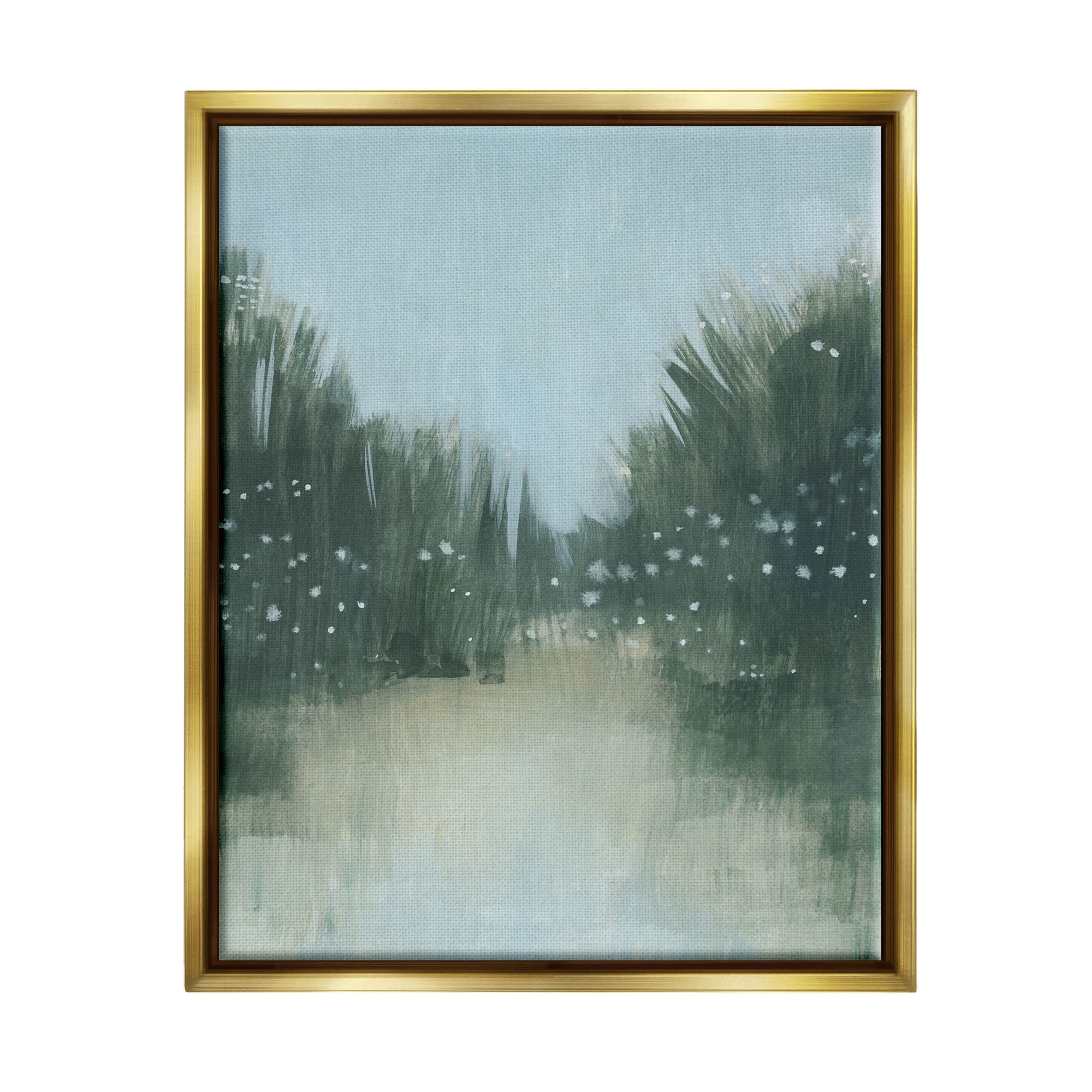 Stupell Industries Brushed Nature Grasses Scene Painting Metallic Gold Floating Framed Canvas Print Wall Art, Design by Grace Popp