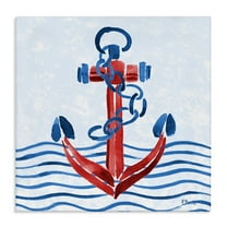 Stupell Industries Brushed Nautical Anchor Canvas Wall Art design by Paul Brent, 17 x 17