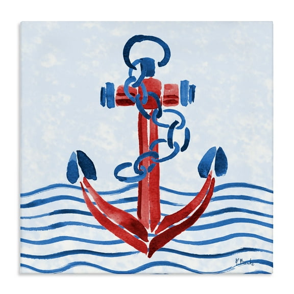 Stupell Industries Brushed Nautical Anchor Canvas Wall Art design by Paul Brent, 30 x 30