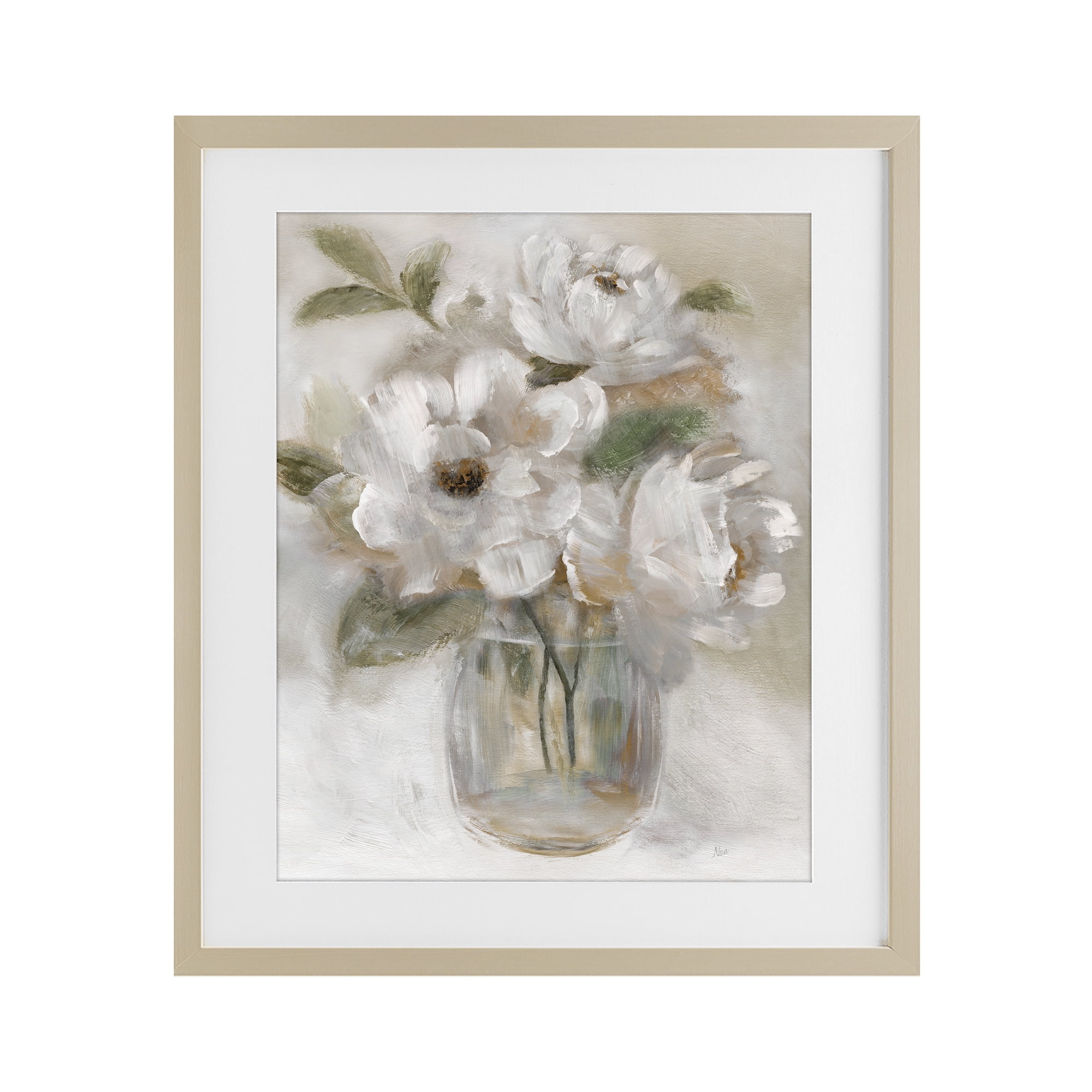 Stupell Industries Brushed Neutrals Bouquet Birch Framed Print Under Glass, design by Nan