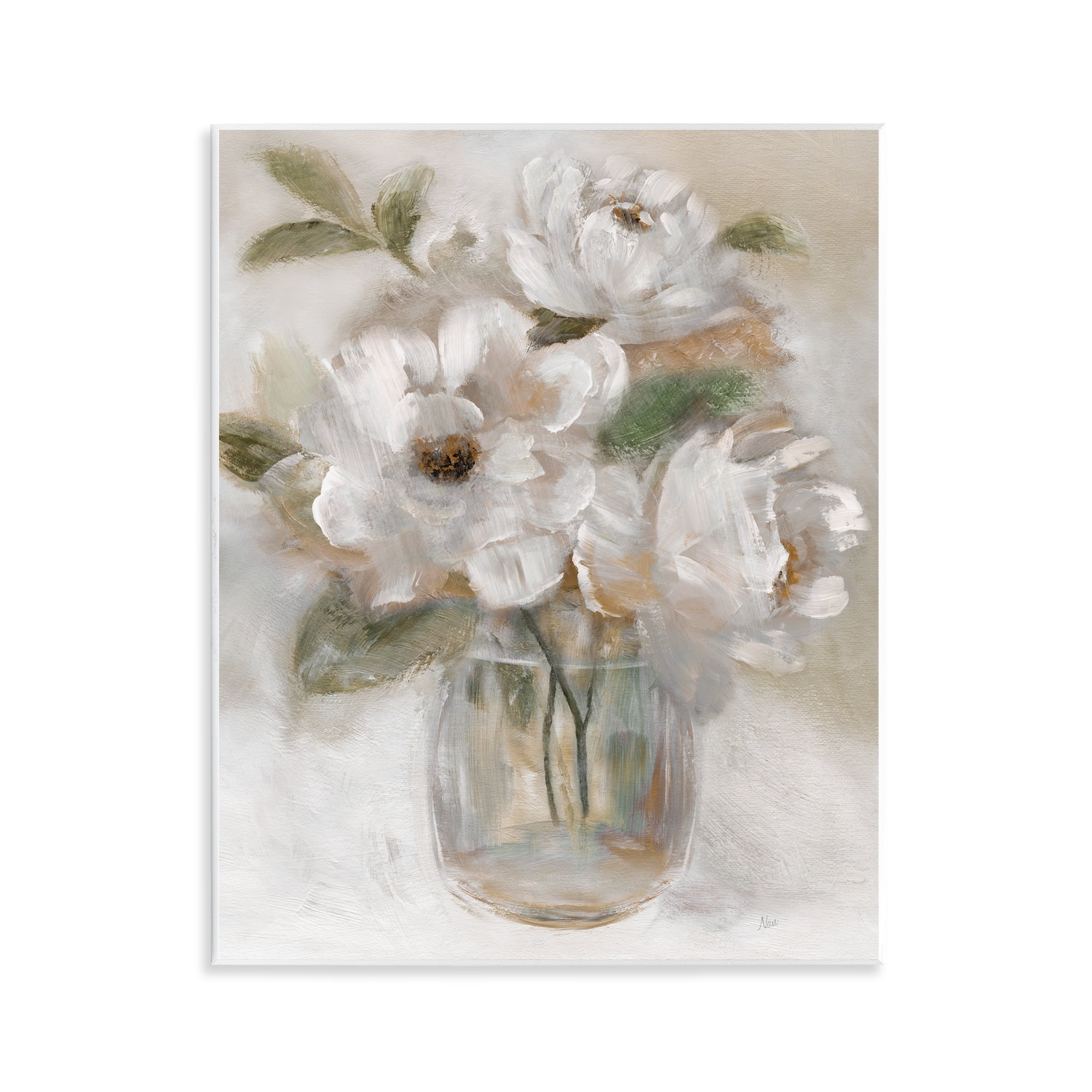 Stupell Industries Brushed Neutrals Bouquet Wall Plaque Art, design by Nan