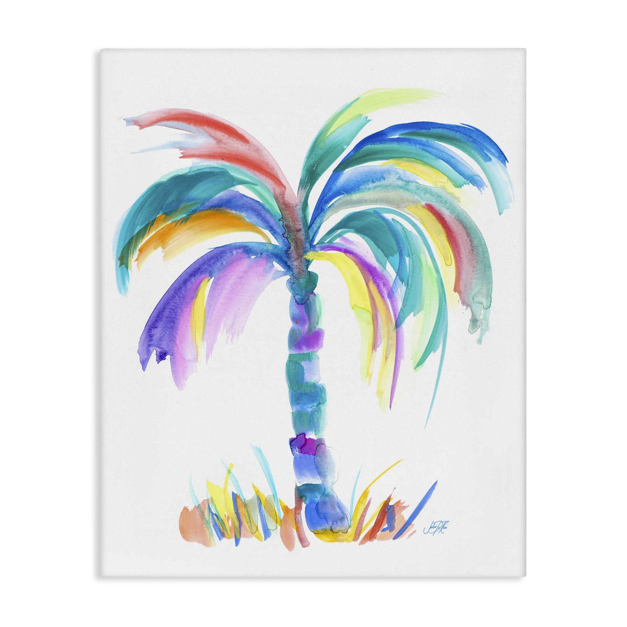 Stupell Industries Brushed Palm Tree Botanical & Floral Painting Gallery Wrapped Canvas Art Print Wall Art, 36 x 48