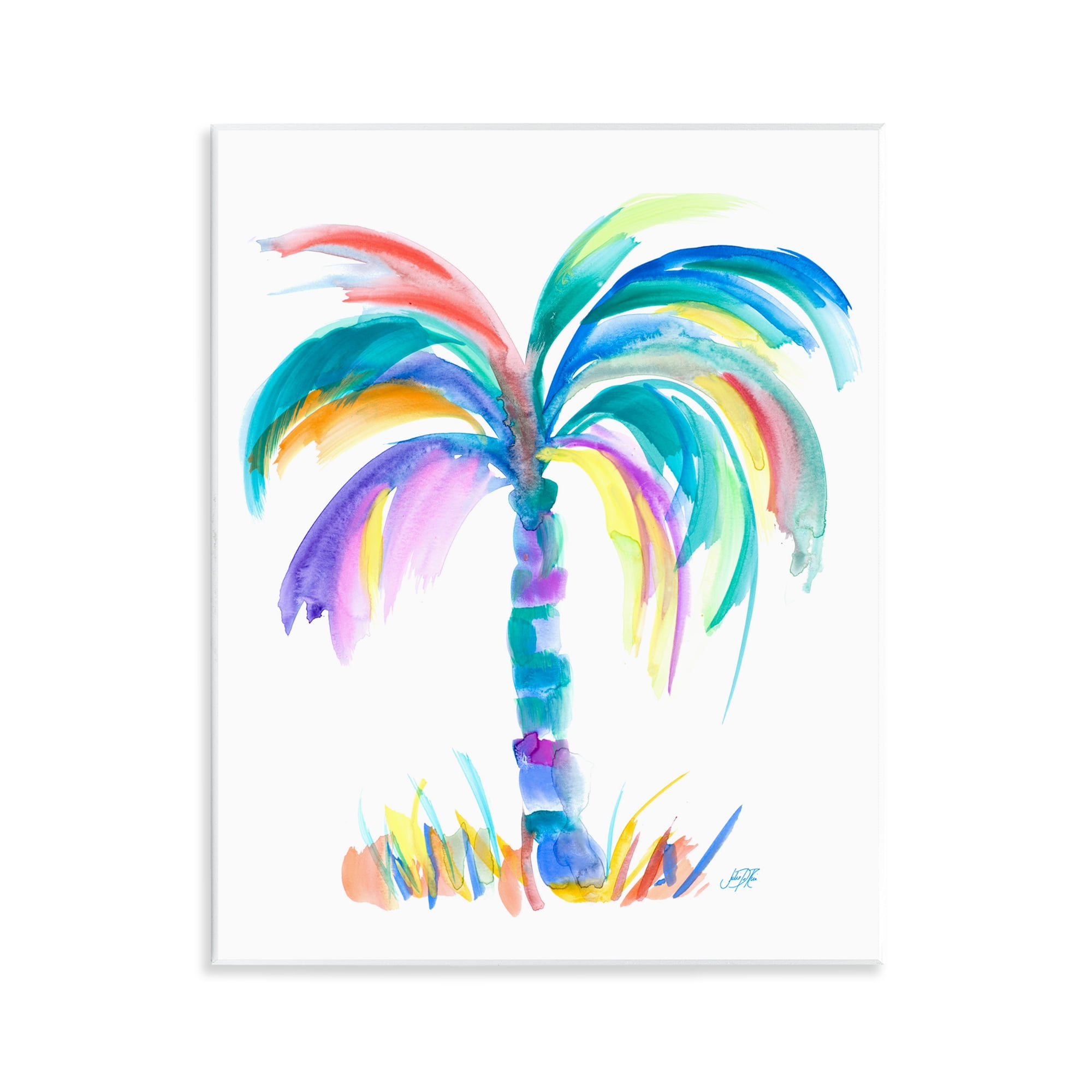 Stupell Industries Brushed Palm Tree Botanical & Floral Painting Unframed Art Print Wall Art, 11 x 14