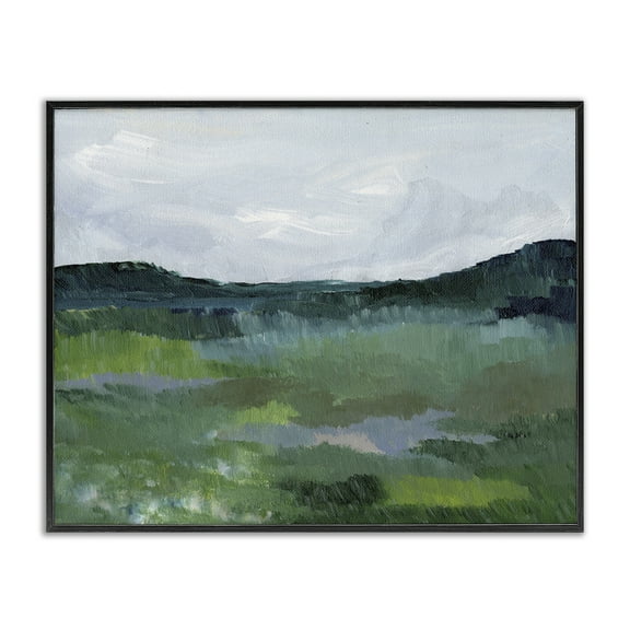 Stupell Industries Brushed Tranquil Landscape Landscape & Nature Painting Black Framed Art Print Wall Art, 14 x 11
