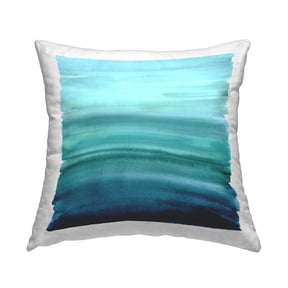 Stupell Industries Brushed Turquoise Gradient Printed Throw Pillow Design by Allie Corbin