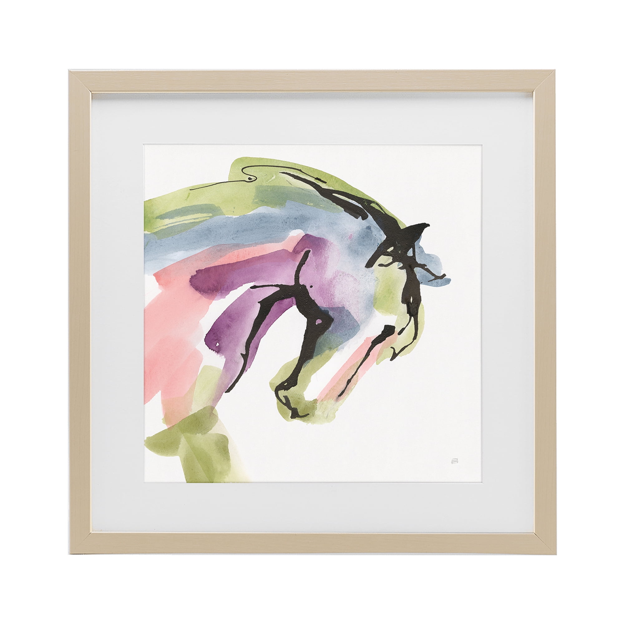 Stupell Industries Brushstroke Horse in Motion Birch Framed Print Under Glass, design by Chris Paschke