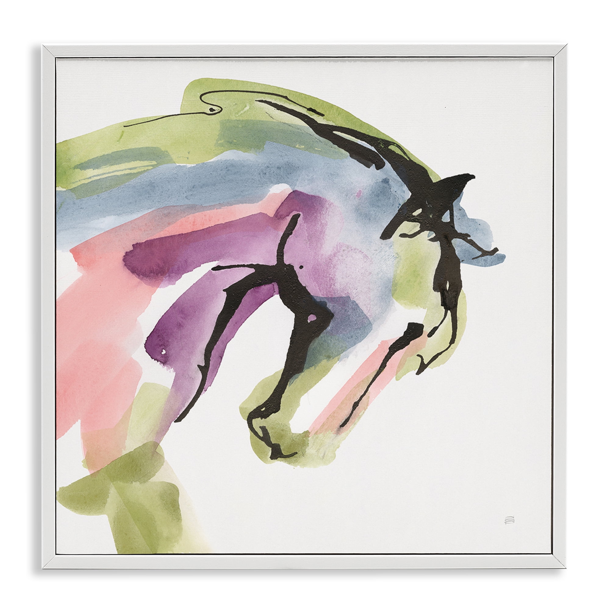 Stupell Industries Brushstroke Horse in Motion White Framed Giclee Art, design by Chris Paschke