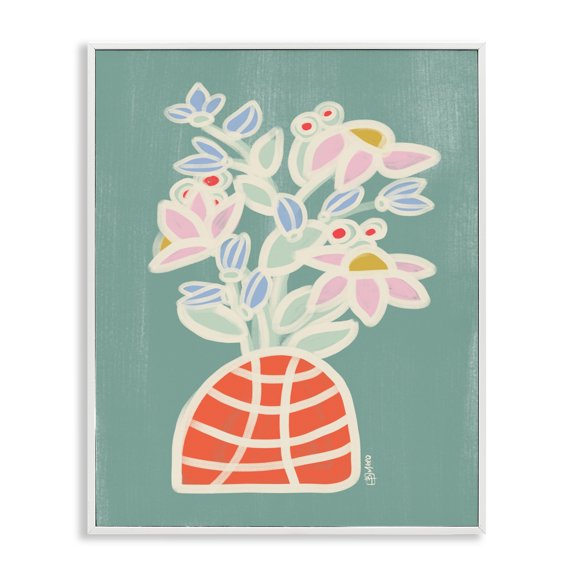 Stupell Industries Bryce Flower Bouquet White Framed Giclee Art design by Beki Marquardt, 14 x 11