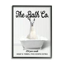 Stupell Industries Bubble Bath Ad Llama Animals & Insects Painting Black Framed Art Print Wall Art, 11 x 14