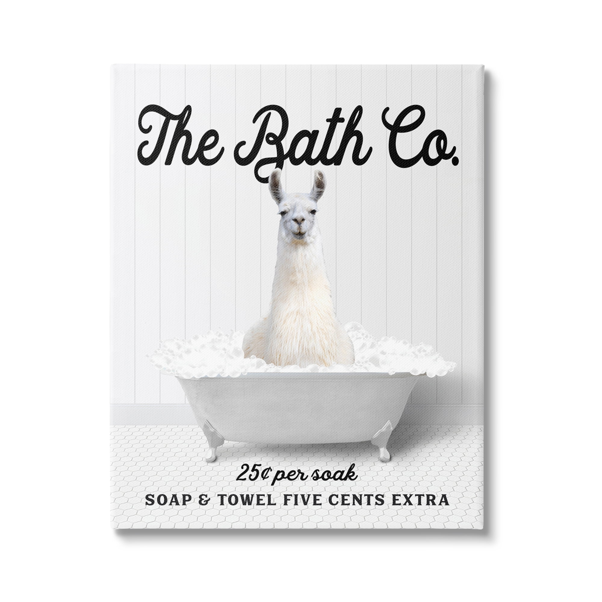 Stupell Industries Bubble Bath Ad Llama Animals & Insects Painting Gallery Wrapped Canvas Print Wall Art, 16 x 20