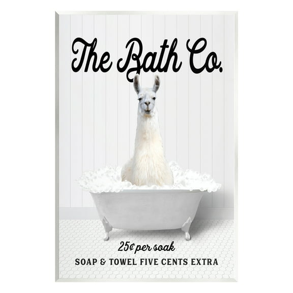 Stupell Industries Bubble Bath Ad Llama Animals & Insects Painting Unframed Art Print Wall Art, 10 x 15