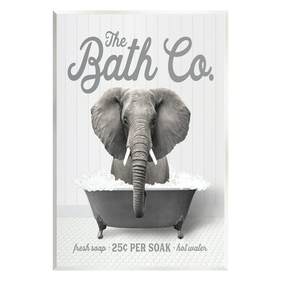 Stupell Industries Bubble Bath Elephant Animals & Insects Painting Unframed Art Print Wall Art, 10 x 15