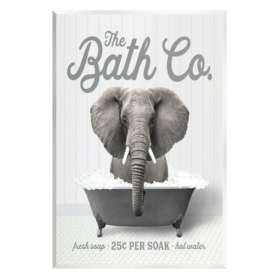 Stupell Industries Bubble Bath Elephant Animals & Insects Painting Unframed Art Print Wall Art, 13 x 19
