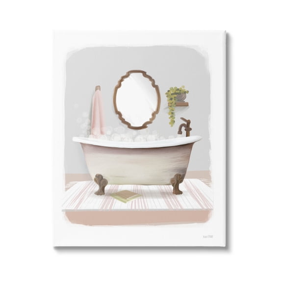 Stupell Industries Bubble Bath Tub Bathroom Graphic Art Gallery Wrapped Canvas Print Wall Art, Design by House Fenway