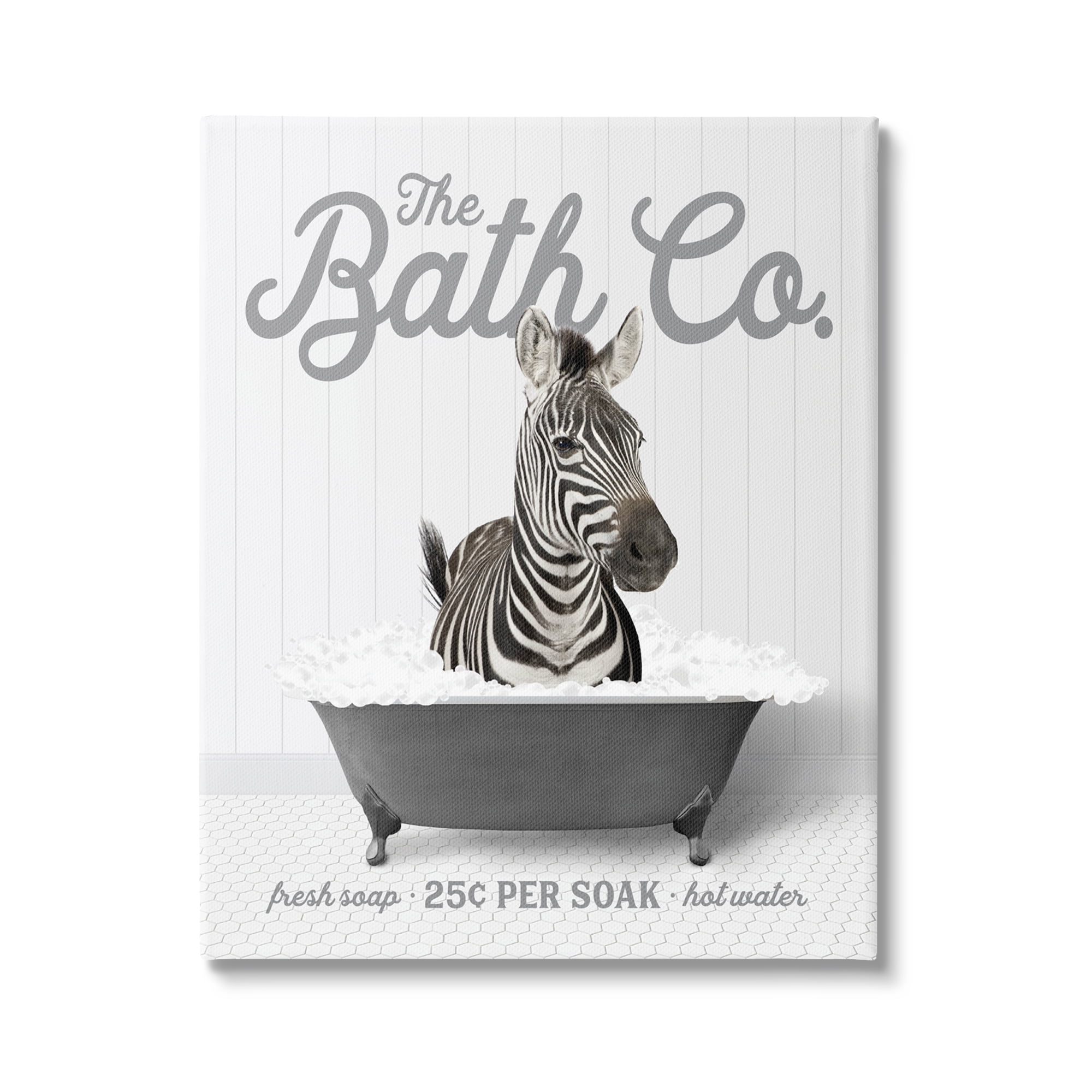 Stupell Industries Bubble Bath Zebra Animals & Insects Painting Gallery Wrapped Canvas Print Wall Art, 30 x 40