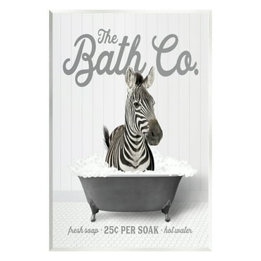 Stupell Industries Bubble Bath Zebra Animals & Insects Painting Unframed Art Print Wall Art, 10 x 15