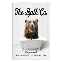 Stupell Industries Bubble Bathtub Bear Animals & Insects Painting Unframed Art Print Wall Art, 10 x 15