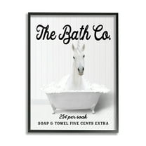 Stupell Industries Bubble Bathtub Unicorn Animals & Insects Painting Black Framed Art Print Wall Art, 11 x 14