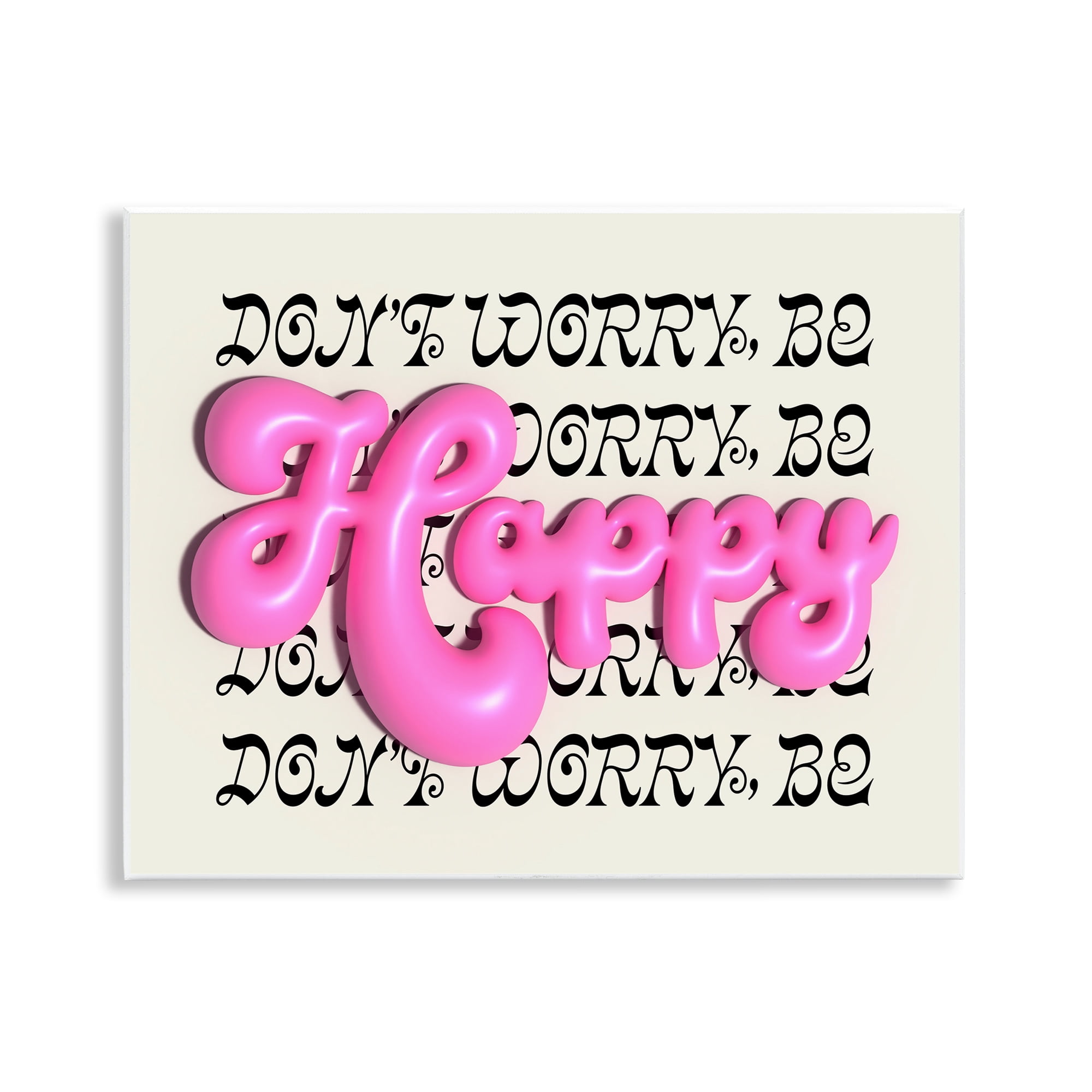 Stupell Industries Bubble Letters Happy Text & Numbers Painting Unframed Art Print Wall Art, 14 x 11