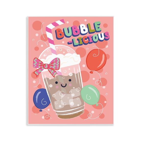 Stupell Industries Bubble-Licious Bubble Tea Quotes and Sayings Painting Unframed Art Print Wall Art, 11 x 14